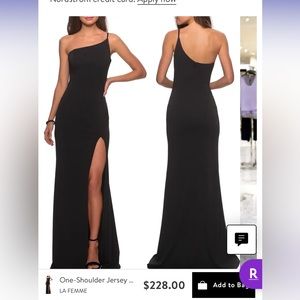 La femme one shoulder dress in black new with tags. Size 8